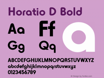 Horatio D Bold Version 001.005 Font Sample