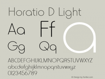 Horatio D Light Version 001.005 Font Sample