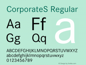 CorporateS Regular 001.004 Font Sample