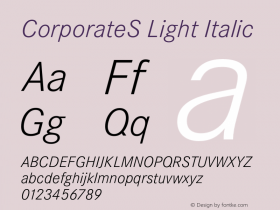CorporateS Light Italic 001.004 Font Sample