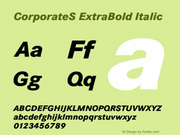 CorporateS ExtraBold Italic 001.004图片样张