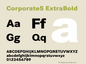 CorporateS ExtraBold 001.004 Font Sample