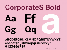 CorporateS Bold 001.004 Font Sample