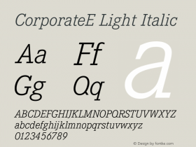 CorporateE Light Italic 001.004图片样张