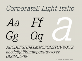 CorporateE Light Italic 001.004 Font Sample