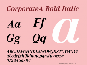 CorporateA Bold Italic 001.004 Font Sample