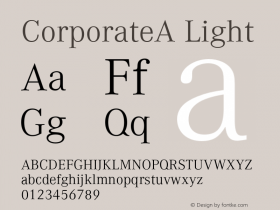 CorporateA Light 001.004 Font Sample