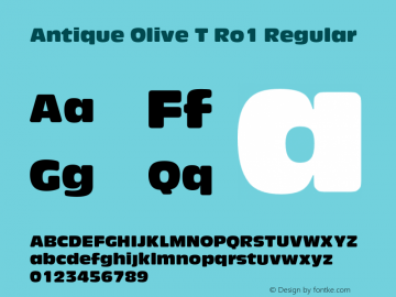 Antique Olive T Ro1 Regular 001.005 Font Sample