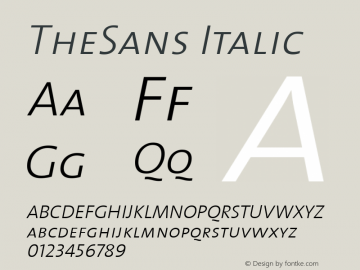 TheSans Italic 1.0 Font Sample