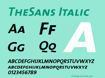 TheSans Italic 1.0 Font Sample