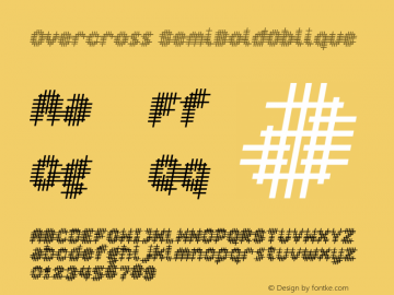 Overcross SemiBoldOblique version 1.00 Font Sample