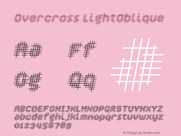 Overcross LightOblique version 1.00 Font Sample