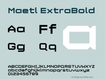 Maetl ExtraBold version 1.00 Font Sample