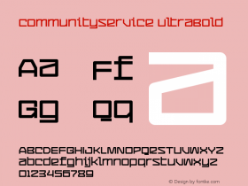 CommunityService UltraBold version 1.00 Font Sample