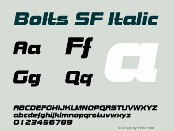 Bolts SF Italic Altsys Fontographer 3.5  04.11.1994图片样张