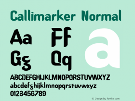 Callimarker Normal Macromedia Fontographer 4.1 9/18/96图片样张