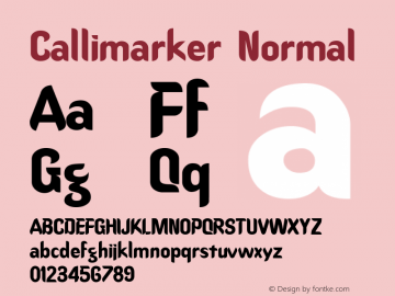 Callimarker Normal 1.0/1995: 2.0/2001 Font Sample