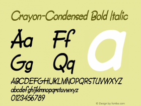 Crayon-Condensed Bold Italic 1.0/1995: 2.0/2001图片样张