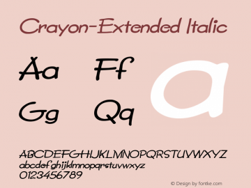 Crayon-Extended Italic Macromedia Fontographer 4.1 9/25/96图片样张