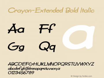 Crayon-Extended Bold Italic Macromedia Fontographer 4.1 9/25/96图片样张