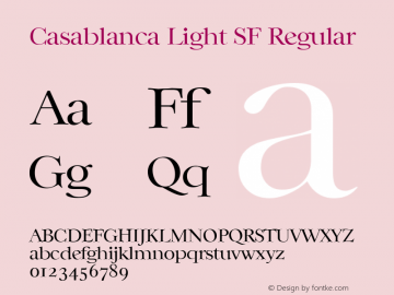 Casablanca Light SF Regular Altsys Fontographer 3.5  14.05.1994 Font Sample