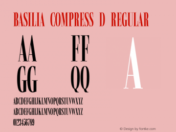 Basilia Compress D Regular Version 1.05 Font Sample