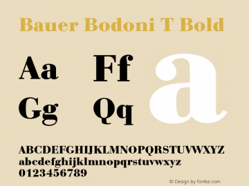 Bauer Bodoni T Bold 001.005图片样张