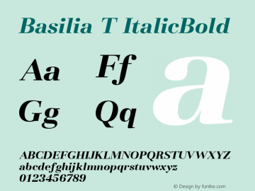 Basilia T ItalicBold Version 1.05图片样张
