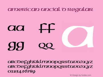 American Uncial D Regular 001.005 Font Sample