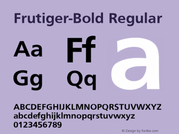 Frutiger-Bold Regular Converted from D:\NYFONT\ST000137.TF1 by ALLTYPE Font Sample