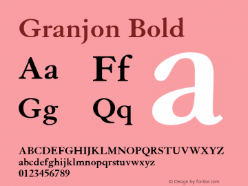 Granjon Bold Version 1.00图片样张