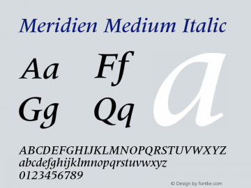 Meridien Medium Italic 001.001图片样张