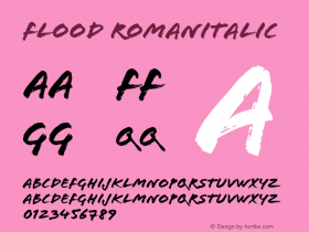 Flood RomanItalic Version 1.00 Font Sample