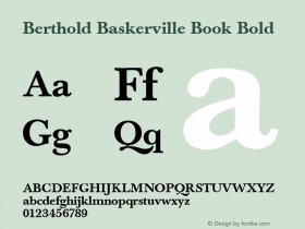 Berthold Baskerville Book Bold Version 001.000图片样张