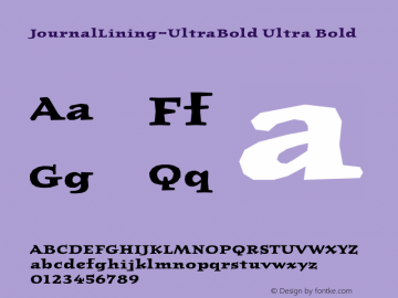 JournalLining-UltraBold Ultra Bold Version 1.00 Font Sample