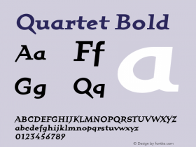 Quartet Bold Version 1.00 Font Sample