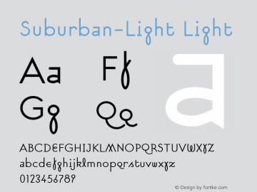 Suburban-Light Light Version 1.00 Font Sample