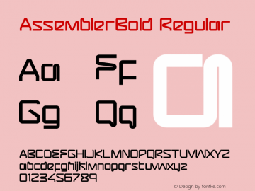 AssemblerBold Regular Macromedia Fontographer 4.1.5 4/5/04图片样张