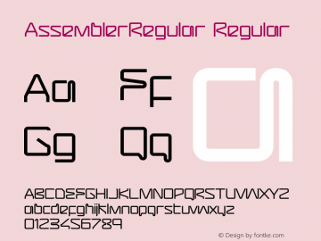 AssemblerRegular Regular Macromedia Fontographer 4.1.5 4/5/04图片样张