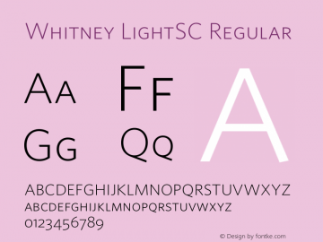 Whitney LightSC Regular 001.000 Font Sample