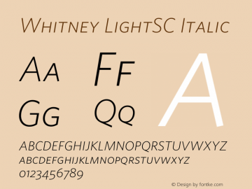 Whitney LightSC Italic 001.000 Font Sample