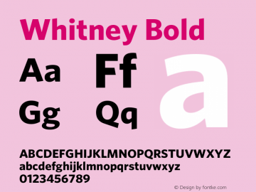 Whitney Bold 001.000 Font Sample