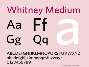 Whitney Medium 001.000 Font Sample