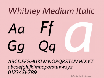 Whitney Medium Italic 001.000图片样张