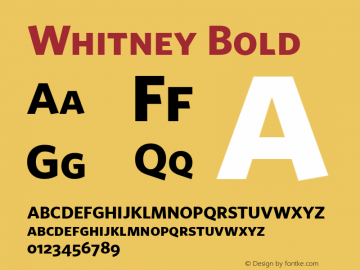 Whitney Bold 001.000 Font Sample