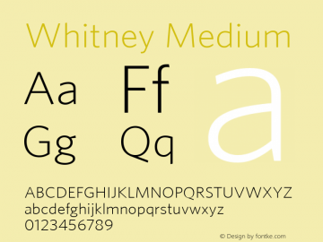 Whitney Medium 001.000 Font Sample