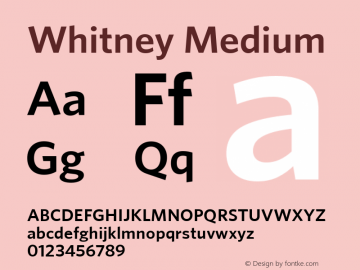 Whitney Medium 001.000 Font Sample