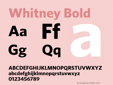 Whitney Bold 001.000 Font Sample