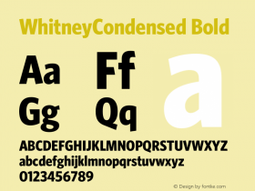 WhitneyCondensed Bold 001.000 Font Sample