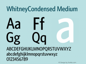 WhitneyCondensed Medium 001.000 Font Sample